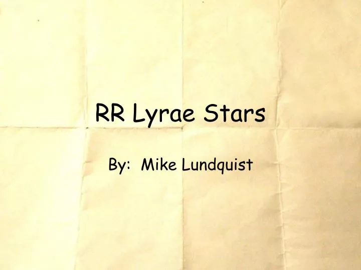 rr lyrae stars