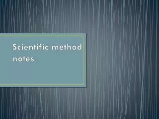 Scientific method notes