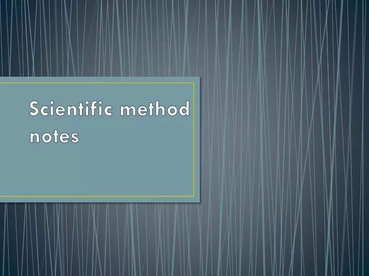 scientific method notes