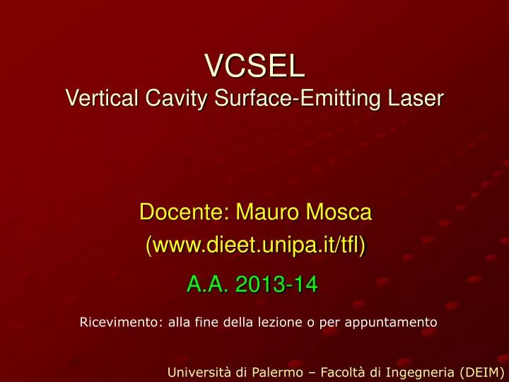 vcsel vertical cavity surface emitting laser