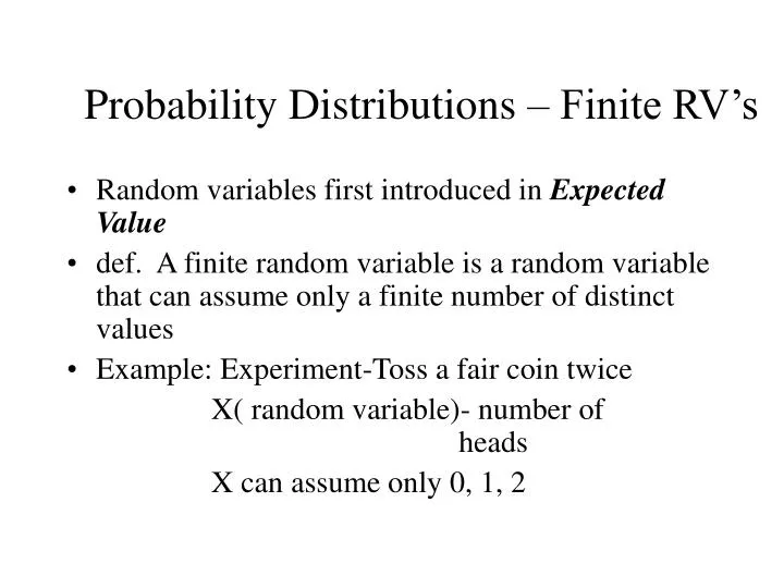 probability distributions finite rv s
