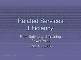Related Services Efficiency