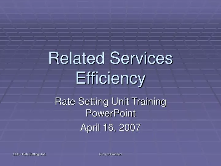 related services efficiency