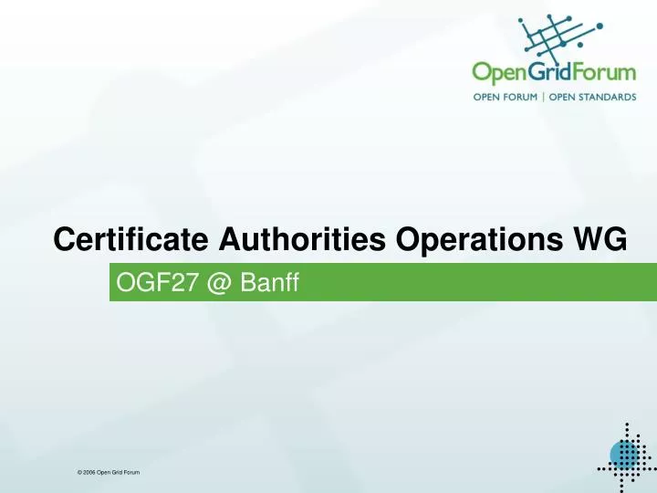 certificate authorities operations wg