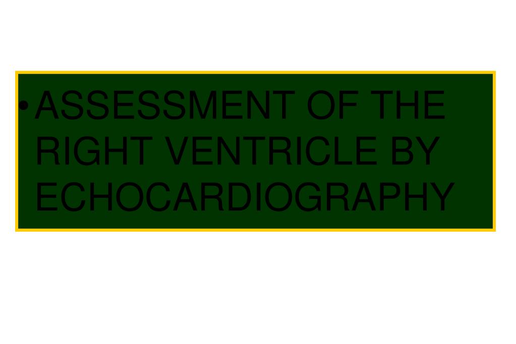 PPT - ASSESSMENT OF THE RIGHT VENTRICLE BY ECHOCARDIOGRAPHY PowerPoint ...