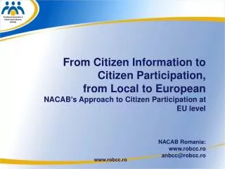 From Citizen Information to Citizen Participation, from Local to European