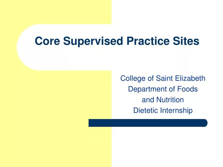 core supervised practice sites