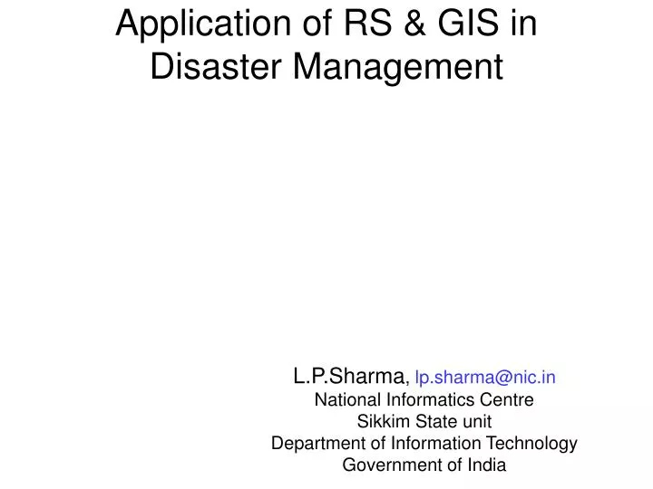 application of rs gis in disaster management