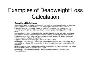 Examples of Deadweight Loss Calculation