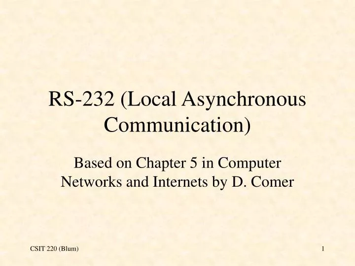 rs 232 local asynchronous communication