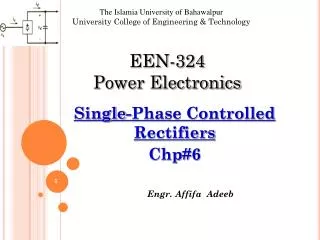 Single-Phase Controlled Rectifiers Chp#6