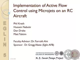 Implementation of Active Flow Control using Microjets on an RC Aircraft