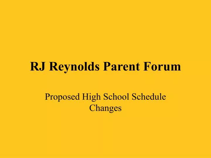 rj reynolds parent forum