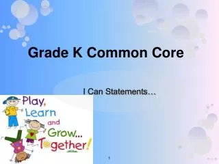 Grade K Common Core