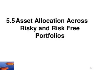 5.5	Asset Allocation Across Risky and Risk Free Portfolios