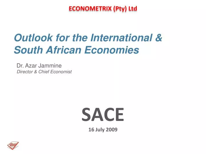 outlook for the international south african economies