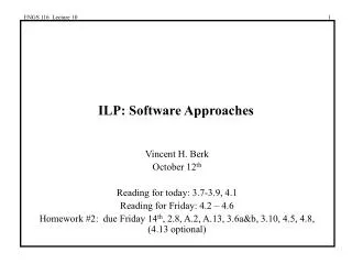 ILP: Software Approaches