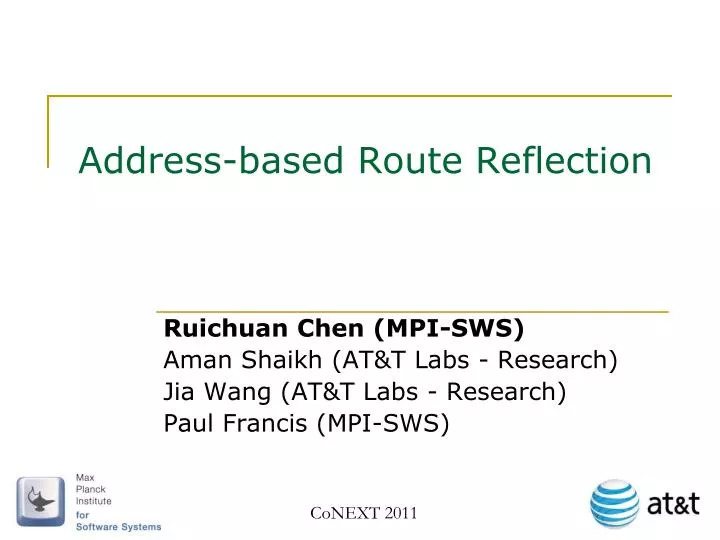 address based route reflection