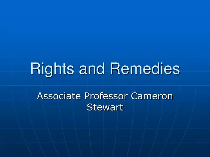 rights and remedies