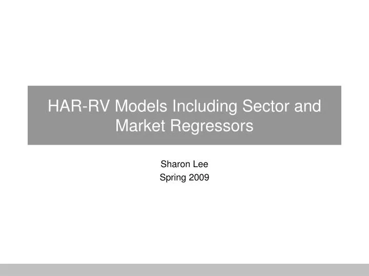 har rv models including sector and market regressors
