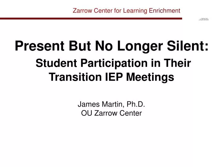 present but no longer silent student participation in their transition iep meetings