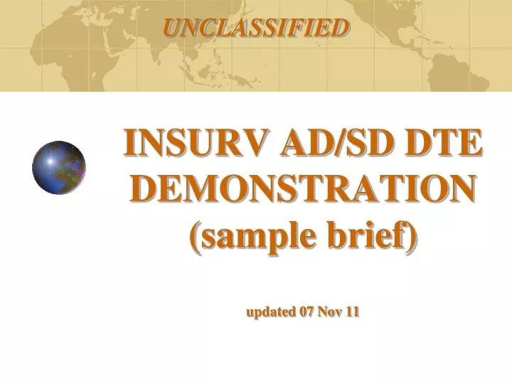 insurv ad sd dte demonstration sample brief updated 07 nov 11