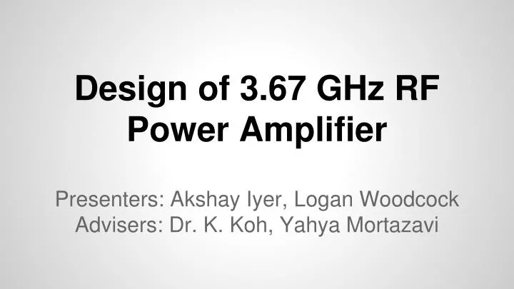 design of 3 67 ghz rf power amplifier