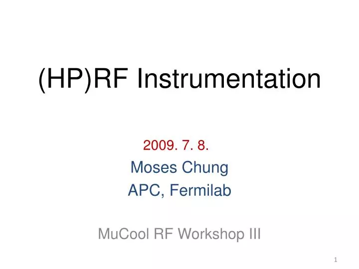 hp rf instrumentation