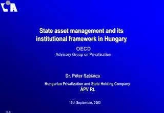 State asset management and its institutional framework in Hungary