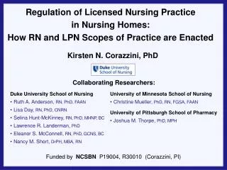 Regulation of Licensed Nursing Practice in Nursing Homes: