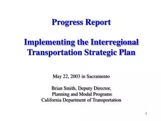 Interregional Transportation Strategic Plan