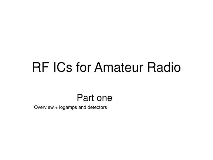 rf ics for amateur radio