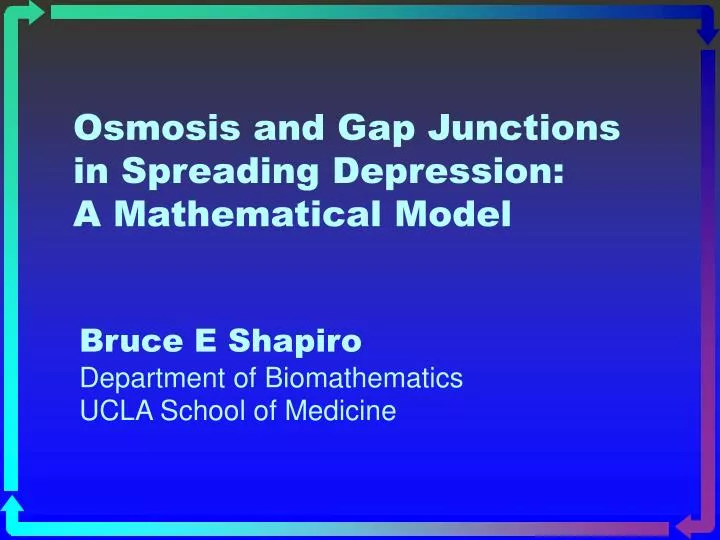 osmosis and gap junctions in spreading depression a mathematical model