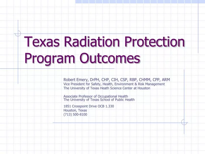 texas radiation protection program outcomes