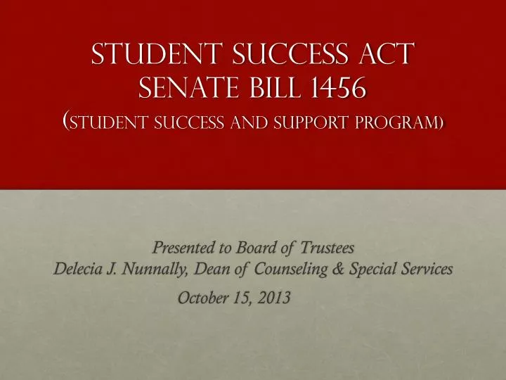 student success act senate b ill 1456 student success and support program