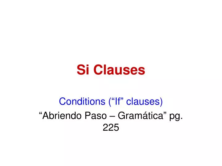 si clauses
