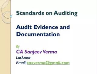 About Standards on Auditing