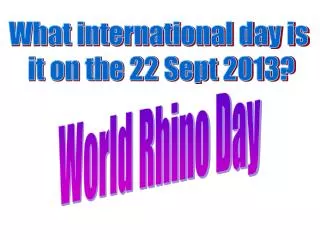 What international day is it on the 22 Sept 2013?
