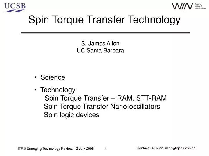 spin torque transfer technology