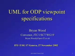 UML for ODP viewpoint specifications