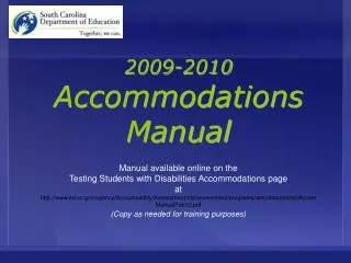 2009-2010 Accommodations Manual