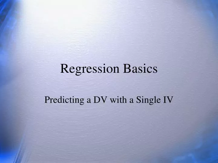 regression basics