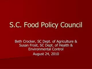 S.C. Food Policy Council