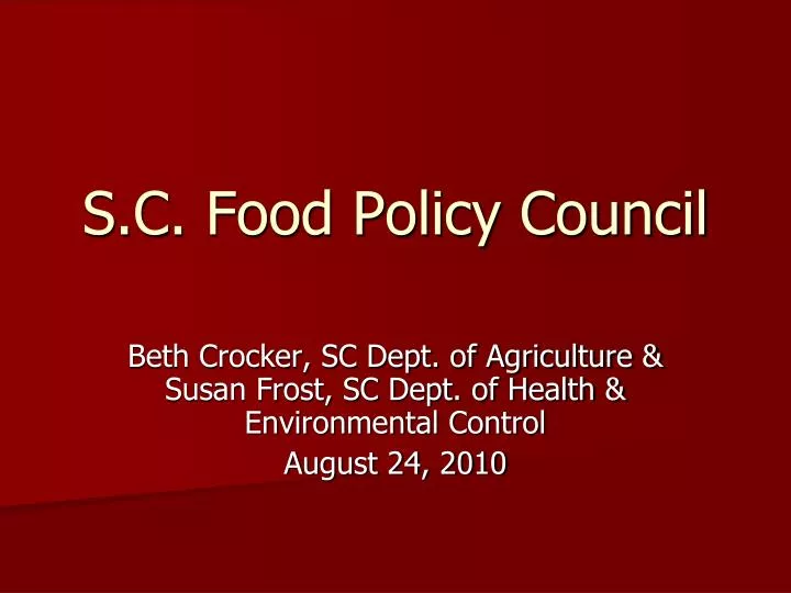 s c food policy council