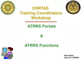 CHRTAS Training Coordinators Workshop ********************