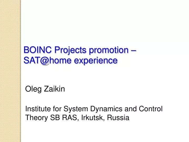 boinc projects promotion sat@home experience