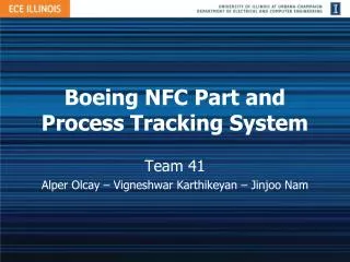 Boeing NFC Part and Process Tracking System