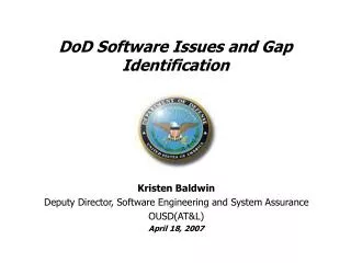 DoD Software Issues and Gap Identification