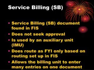 Service Billing (SB)