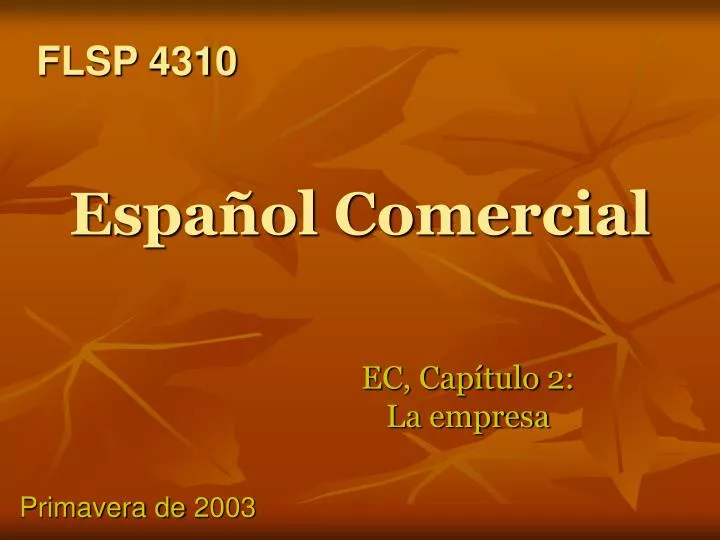 espa ol comercial